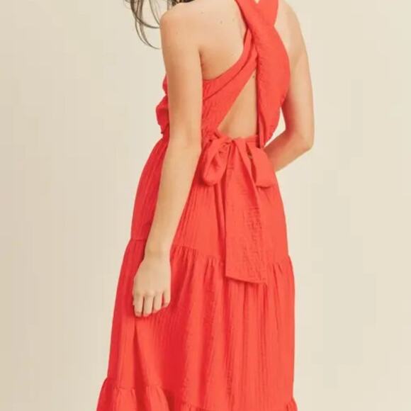 Braelyn Cross Front Halter Maxi Dress - Picture 6 of 10